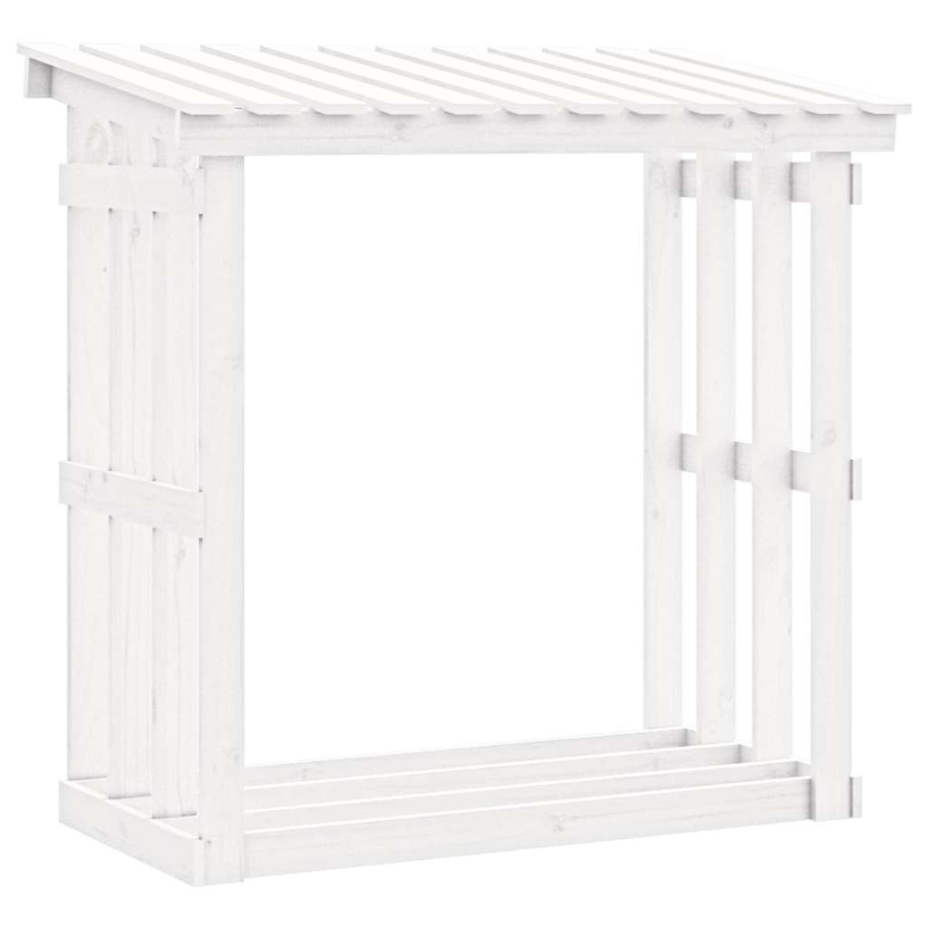 Firewood Rack 108x64,5x77 cm Solid Wood Pine White