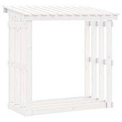 Firewood Rack 108x64,5x77 cm Solid Wood Pine White