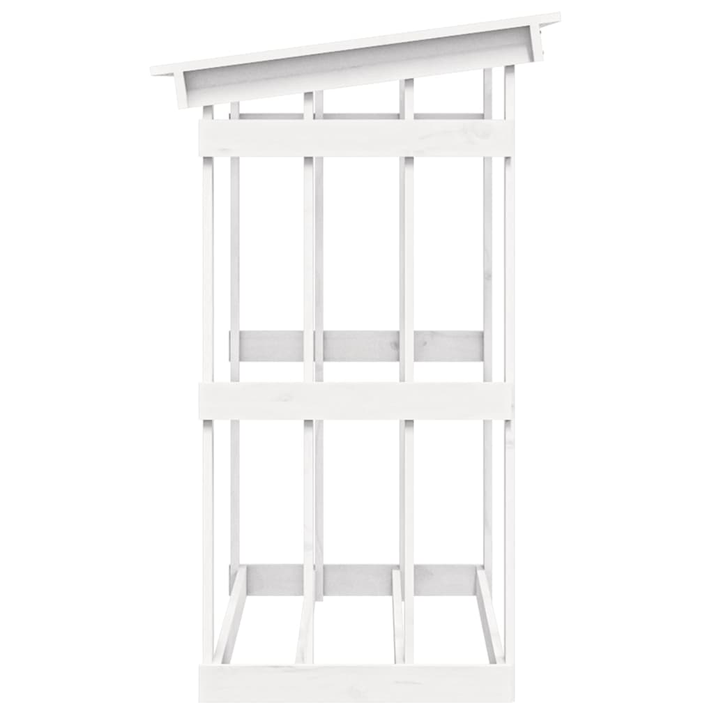 Firewood Rack 108x64,5x77 cm Solid Wood Pine White