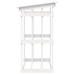 Firewood Rack 108x64,5x77 cm Solid Wood Pine White