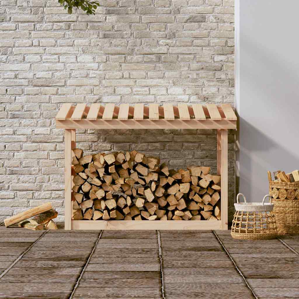 vidaXL Firewood Rack 108x64.5x78 cm Solid Wood Pine 3