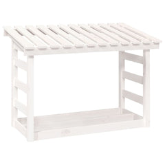 vidaXL Firewood Rack White 108x64.5x78 cm Solid Wood Pine 2