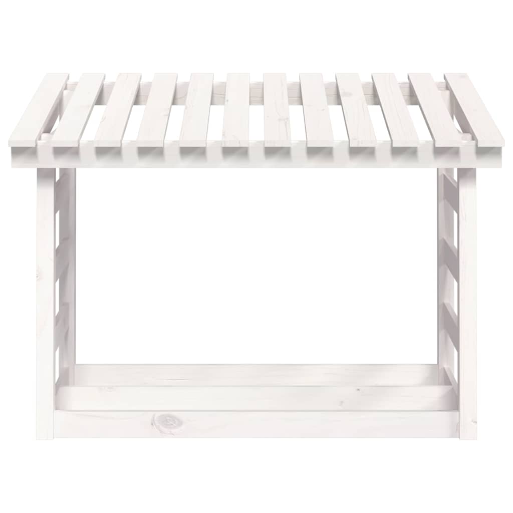 vidaXL Firewood Rack White 108x64.5x78 cm Solid Wood Pine 5