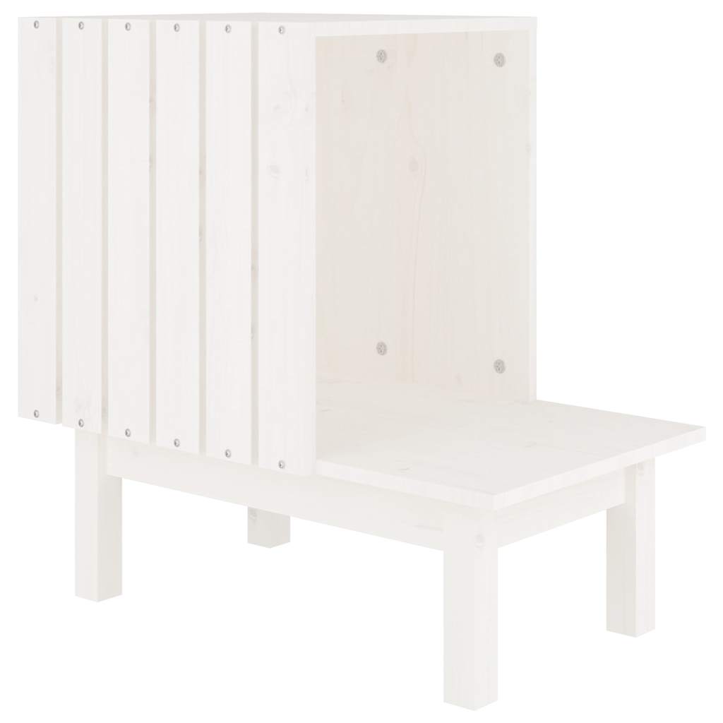 Cat House 60x36x60 cm Solid Wood Pine White