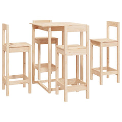 vidaXL 5 Piece Bar Set Solid Wood Pine 2
