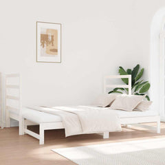 vidaXL Pull-out Day Bed without Mattress White 2x(90x190) cm 3