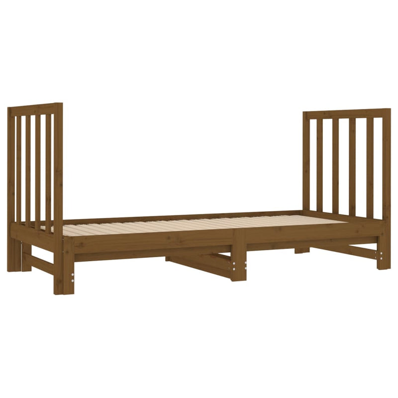 Pull-out Day Bed Honey Brown 2x(90x190) cm Solid Wood Pine