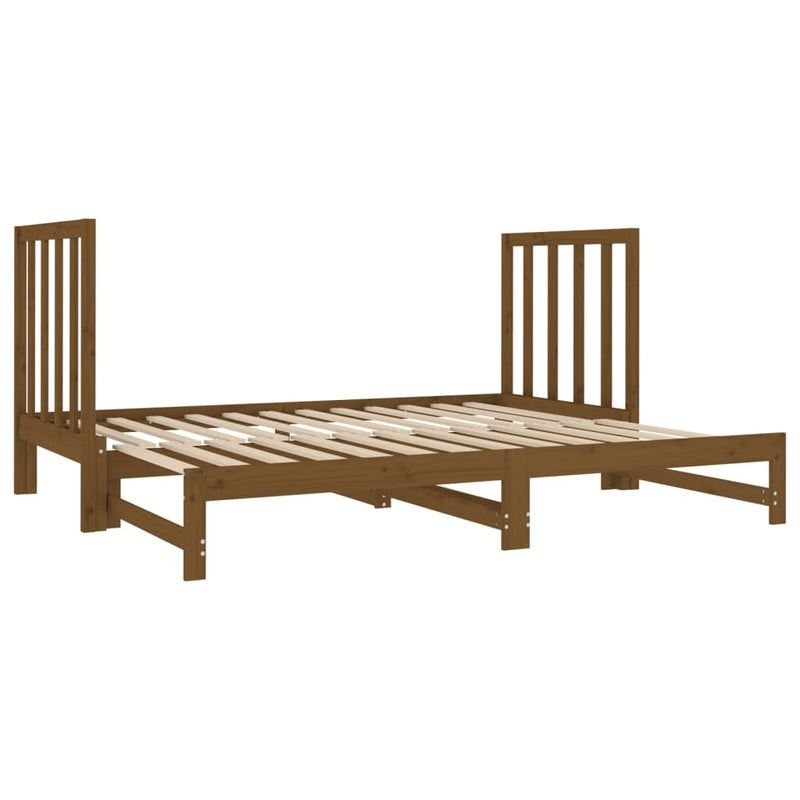 Pull-out Day Bed Honey Brown 2x(90x190) cm Solid Wood Pine