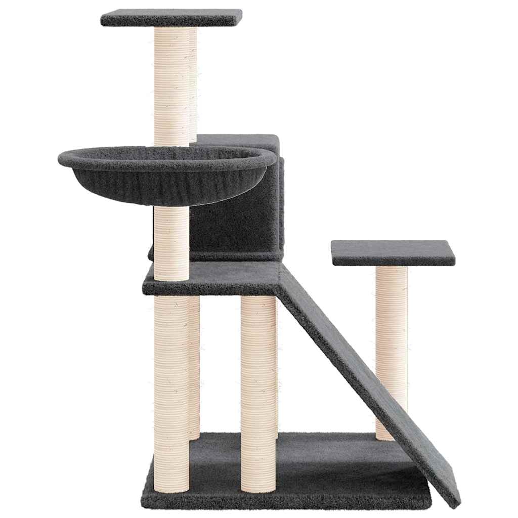 vidaXL Cat Tree with Sisal Scratching Posts Dark Grey 82 cm 4