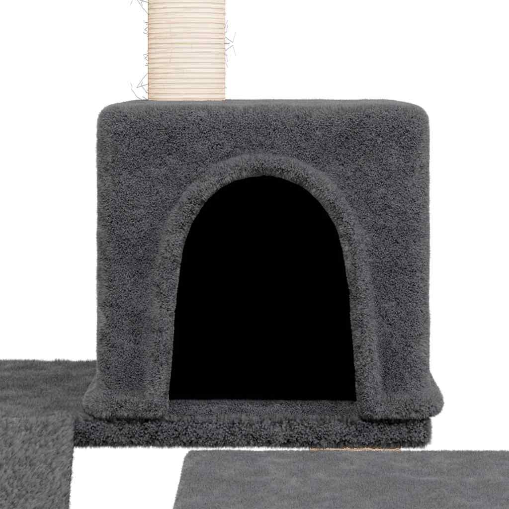 vidaXL Cat Tree with Sisal Scratching Posts Dark Grey 82 cm 6