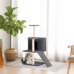 vidaXL Cat Tree with Sisal Scratching Posts Dark Grey 82 cm 1