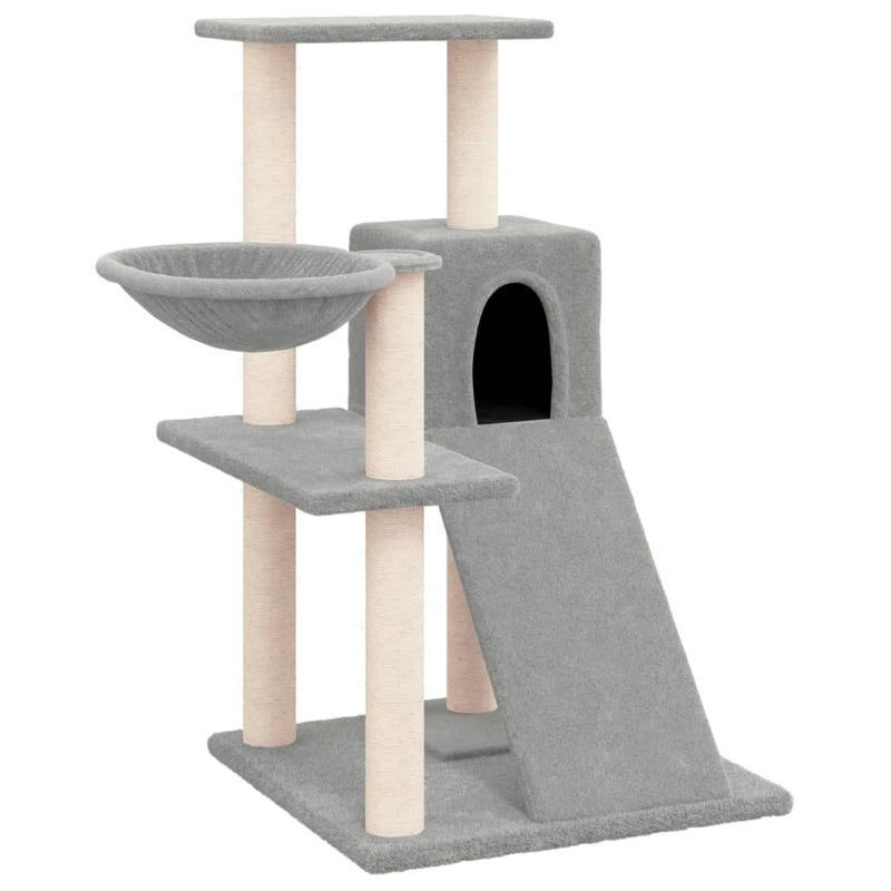 Cat Tree with Sisal Scratching Posts Light Grey 82 cm