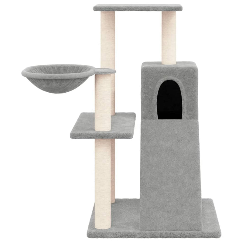 Cat Tree with Sisal Scratching Posts Light Grey 82 cm