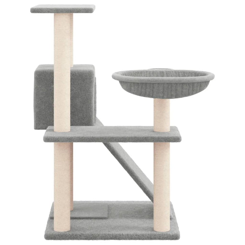 Cat Tree with Sisal Scratching Posts Light Grey 82 cm