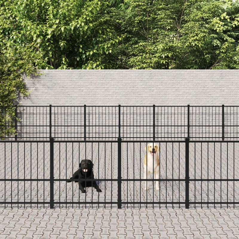 Outdoor Dog Kennel Steel 94.09 m²