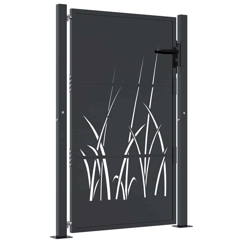 Garden Gate Anthracite Steel Grass Design 100 x 150 cm
