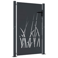 Garden Gate Anthracite Steel Grass Design 100 x 150 cm