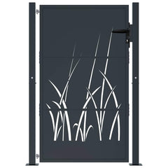 Garden Gate Anthracite Steel Grass Design 100 x 150 cm