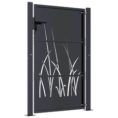 Garden Gate Anthracite Steel Grass Design 100 x 150 cm