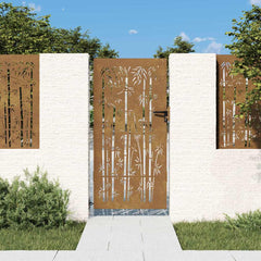 Garden Gate Corten Steel Bamboo Design Rusty 85 x 200 cm