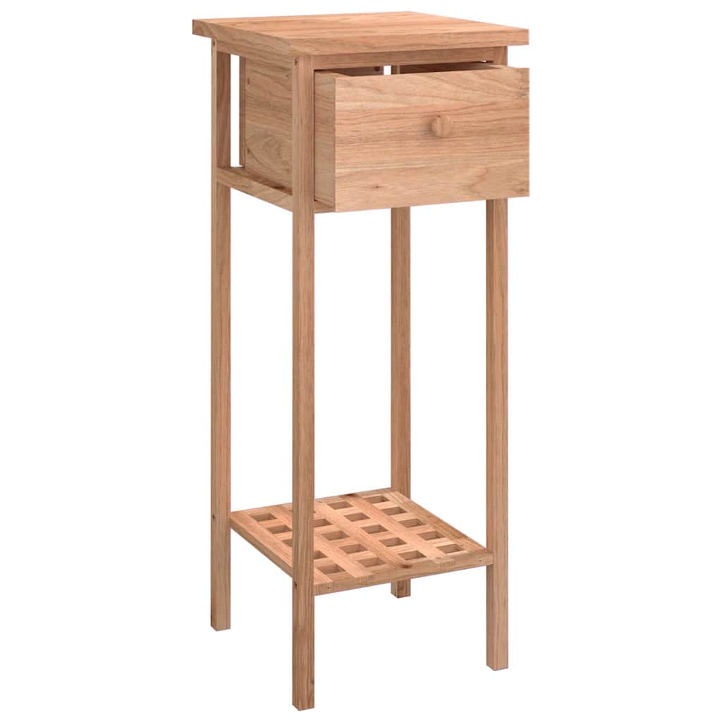 vidaXL Side Table with Drawer 25x25x60cm Solid Wood Walnut 4