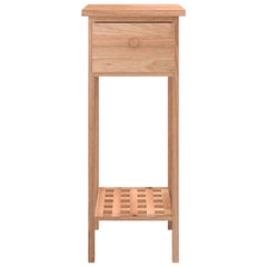 vidaXL Side Table with Drawer 25x25x60cm Solid Wood Walnut 5