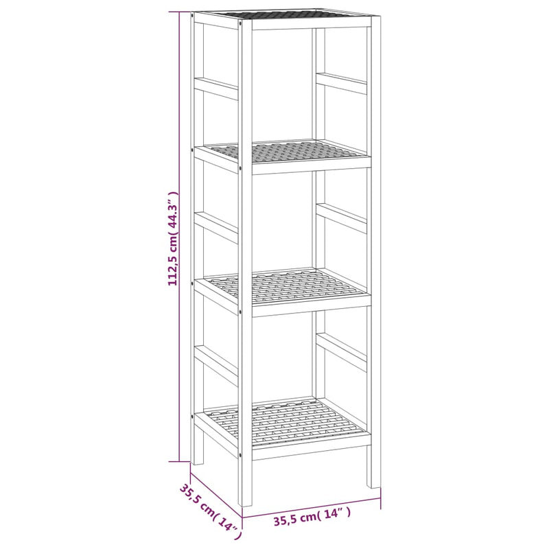 Bathroom Shelf 35.5x35.5x112.5 cm Solid Wood Walnut