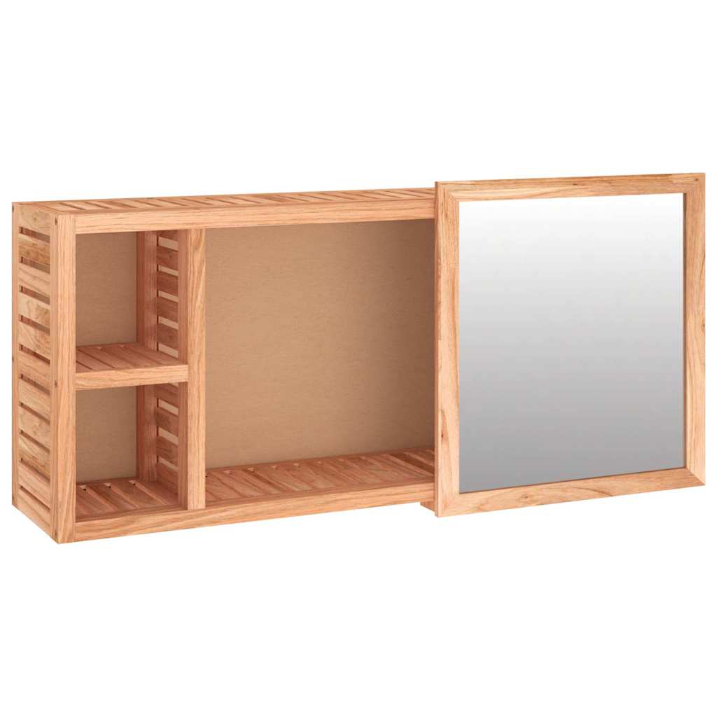vidaXL Mirror Cabinet 80x17x34 cm Solid Wood Walnut 2