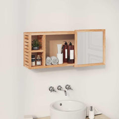 vidaXL Mirror Cabinet 80x17x34 cm Solid Wood Walnut 3