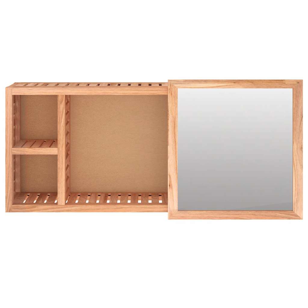 vidaXL Mirror Cabinet 80x17x34 cm Solid Wood Walnut 4