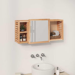 vidaXL Mirror Cabinet 80x17x34 cm Solid Wood Walnut 1