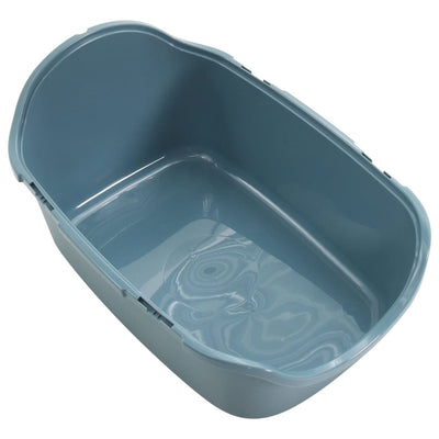 Cat Litter Tray with Cover White and Blue 56x40x40 cm PP