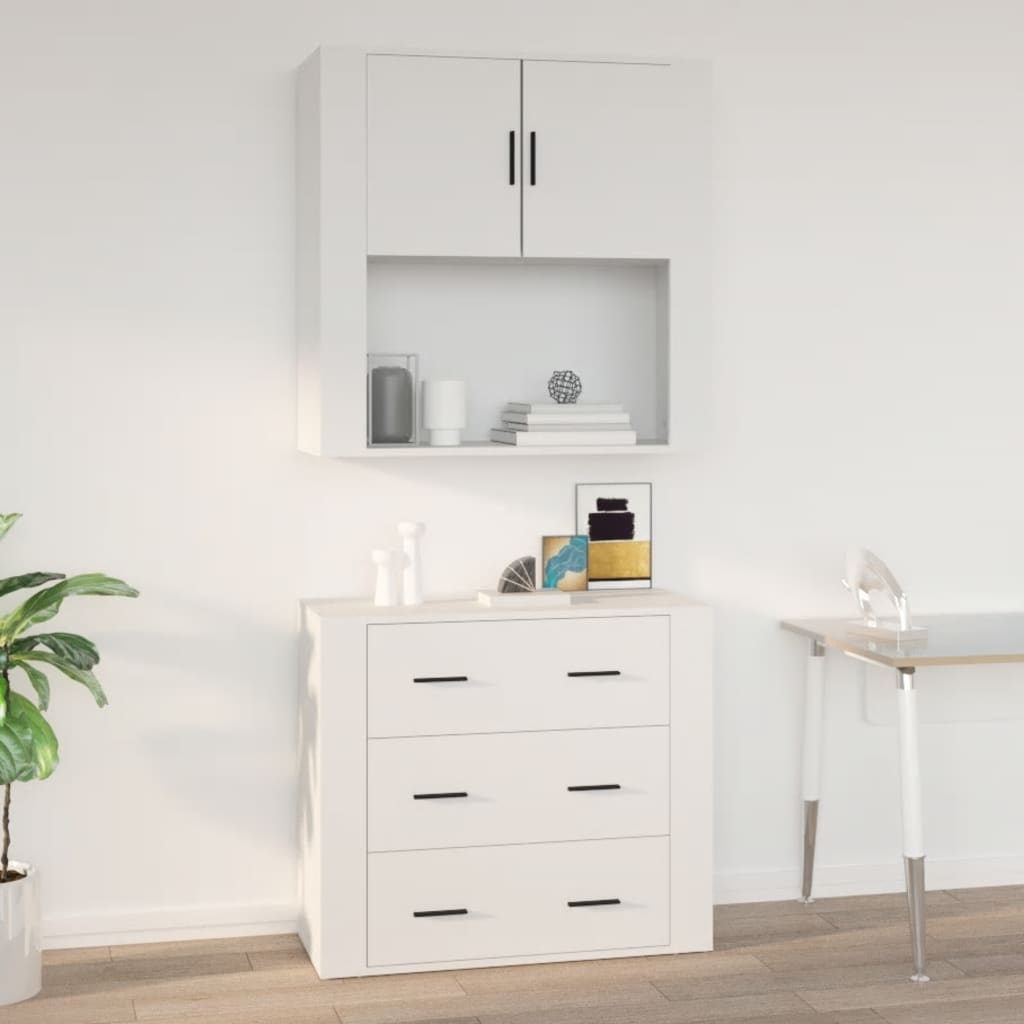 vidaXL Wall Cabinet White 80x33x80 cm Engineered Wood 1