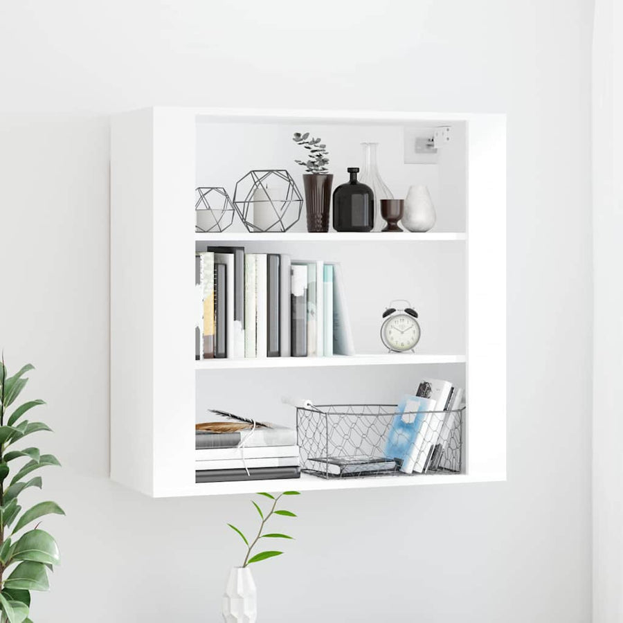 Wall Cabinet White Engineered Wood