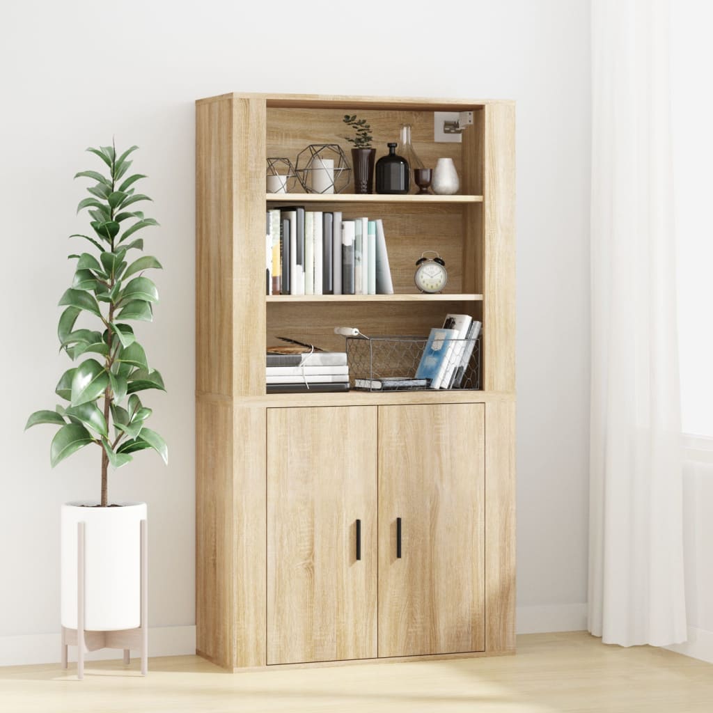 vidaXL Wall Cabinet Sonoma Oak 80x33x80 cm Engineered Wood 6