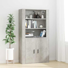 vidaXL Wall Cabinet Concrete Grey 80x33x80 cm Engineered Wood 6