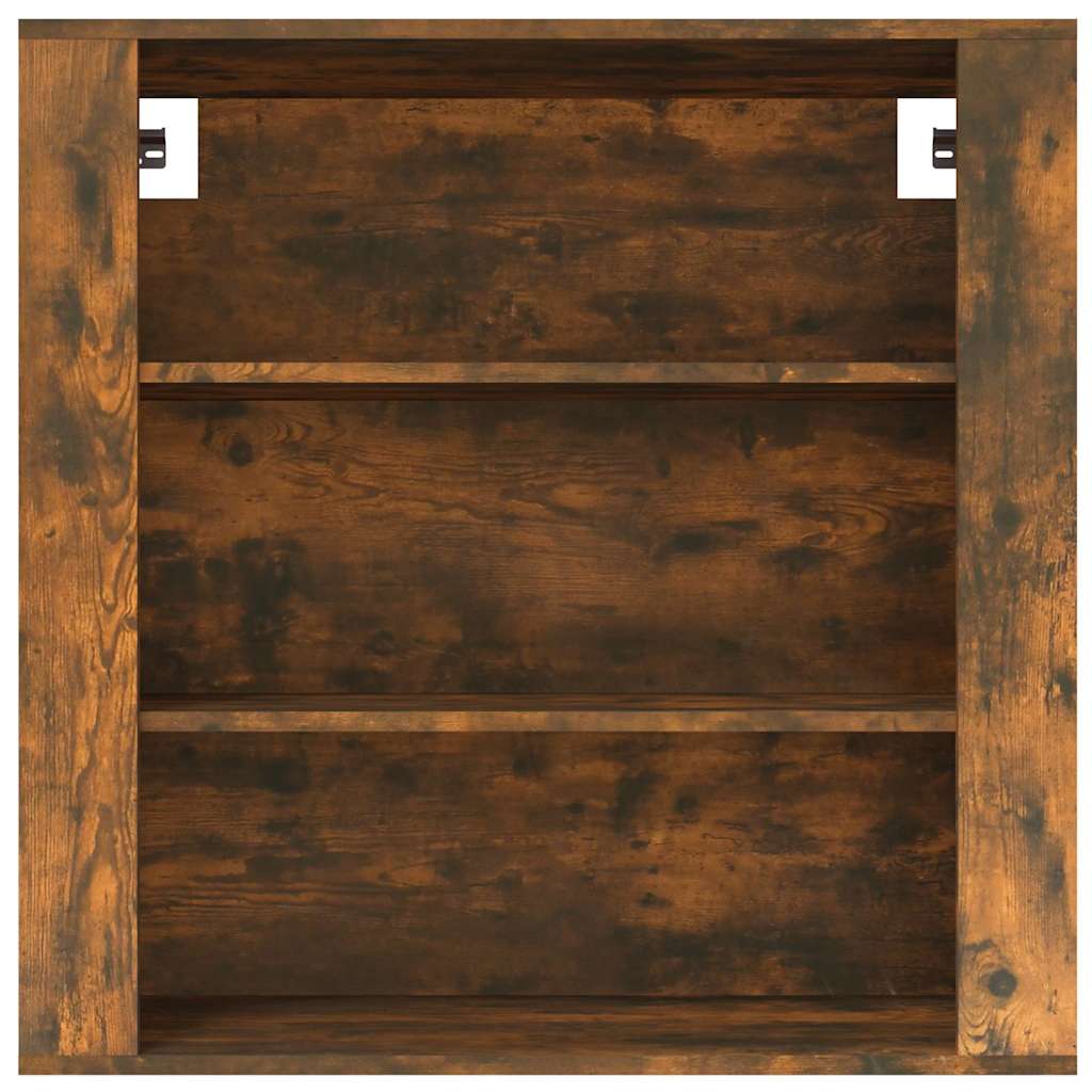 vidaXL Wall Cabinet Smoked Oak 80x33x80 cm Engineered Wood 3