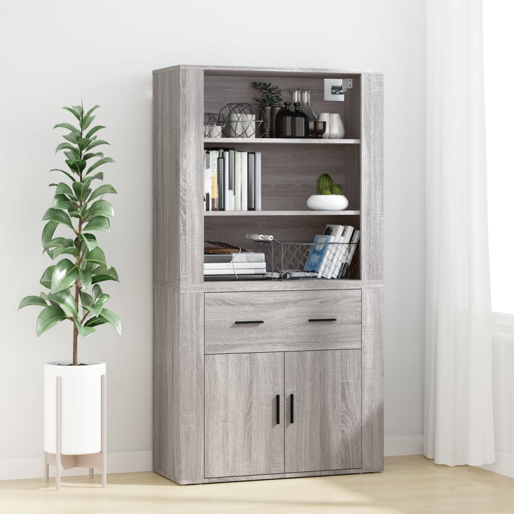 vidaXL Wall Cabinet Grey Sonoma 80x33x80 cm Engineered Wood 6