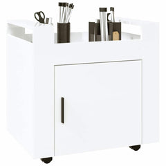 vidaXL Desk Trolley High Gloss White 60x45x60 cm Engineered Wood 4