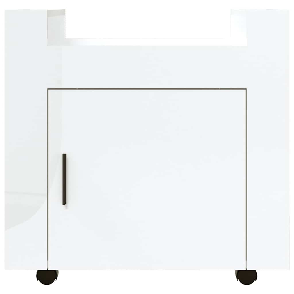 vidaXL Desk Trolley High Gloss White 60x45x60 cm Engineered Wood 6