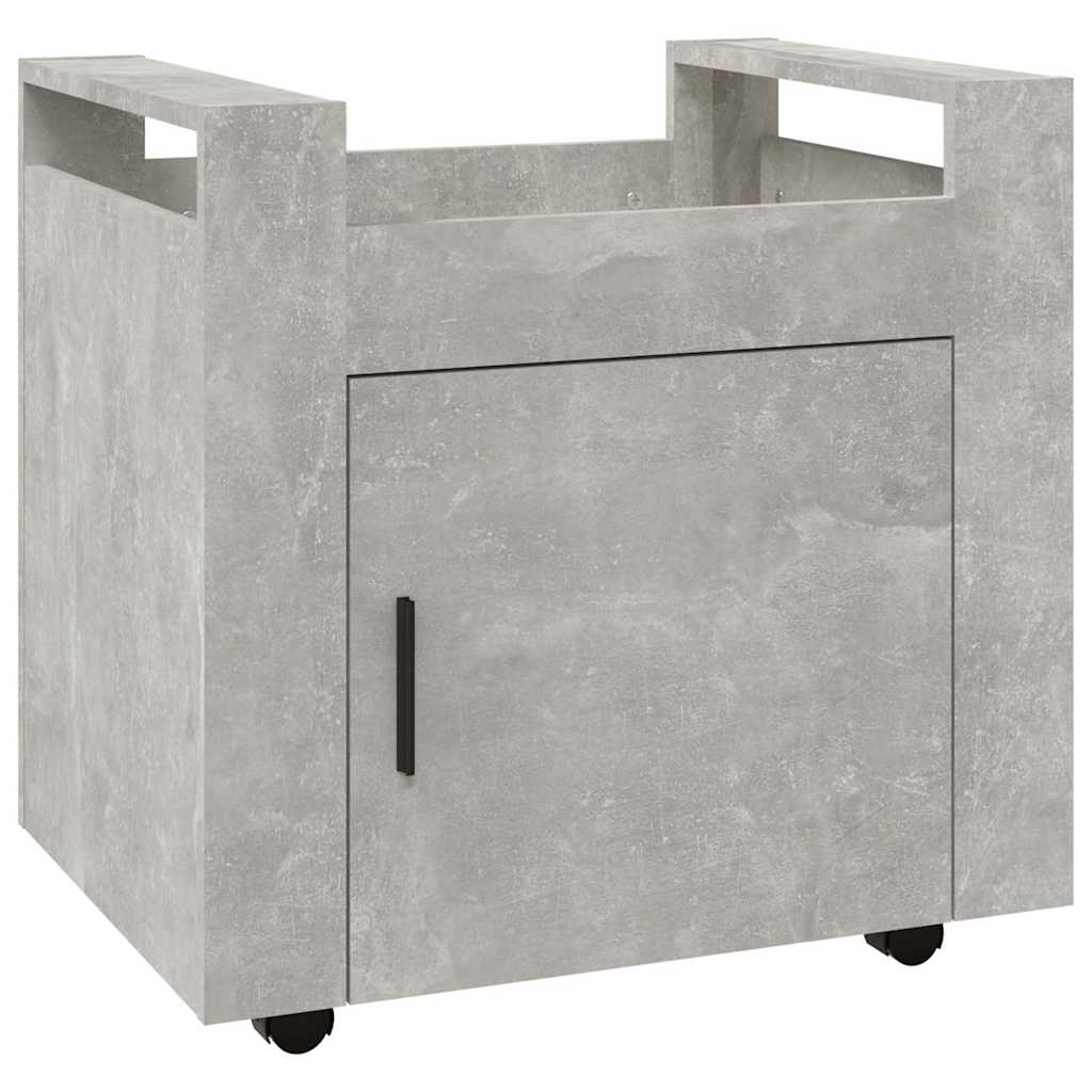 vidaXL Desk Trolley Concrete Grey 60x45x60 cm Engineered Wood 2