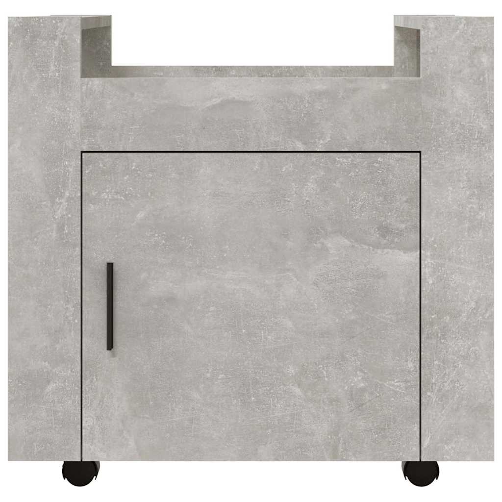 vidaXL Desk Trolley Concrete Grey 60x45x60 cm Engineered Wood 6