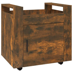 vidaXL Desk Trolley Smoked Oak 60x45x60 cm Engineered Wood 2