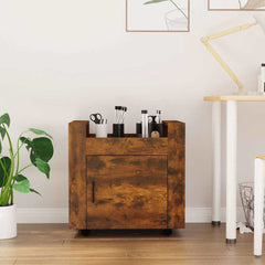 vidaXL Desk Trolley Smoked Oak 60x45x60 cm Engineered Wood 1