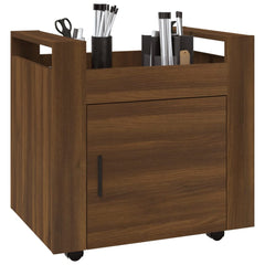 vidaXL Desk Trolley Brown Oak 60x45x60 cm Engineered Wood 4
