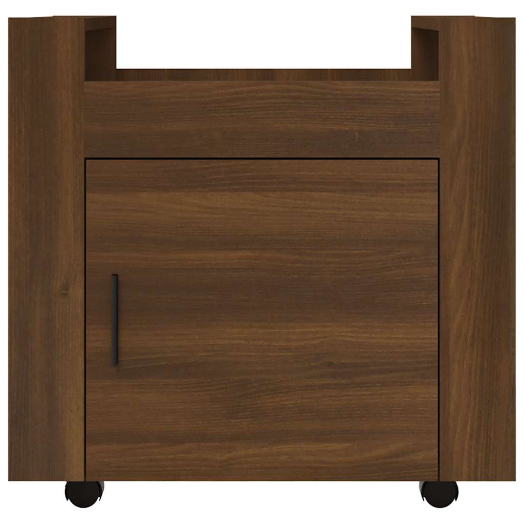 vidaXL Desk Trolley Brown Oak 60x45x60 cm Engineered Wood 6