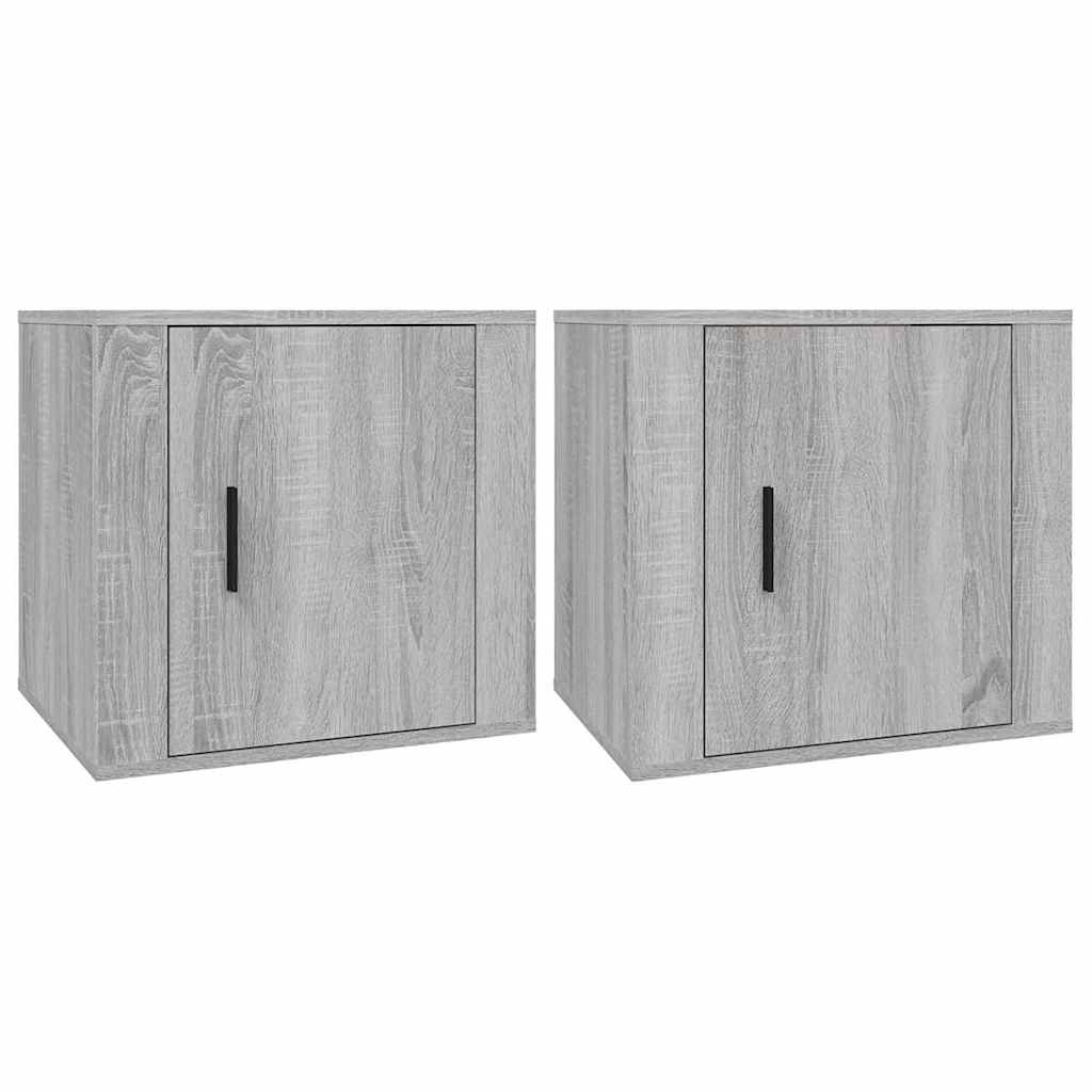 vidaXL Bedside Cabinet | Set of 2 | Grey Sonoma | Engineered wood | Standard 2
