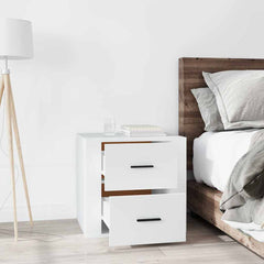 vidaXL Bedside Cabinet White 50x39x47 cm 3