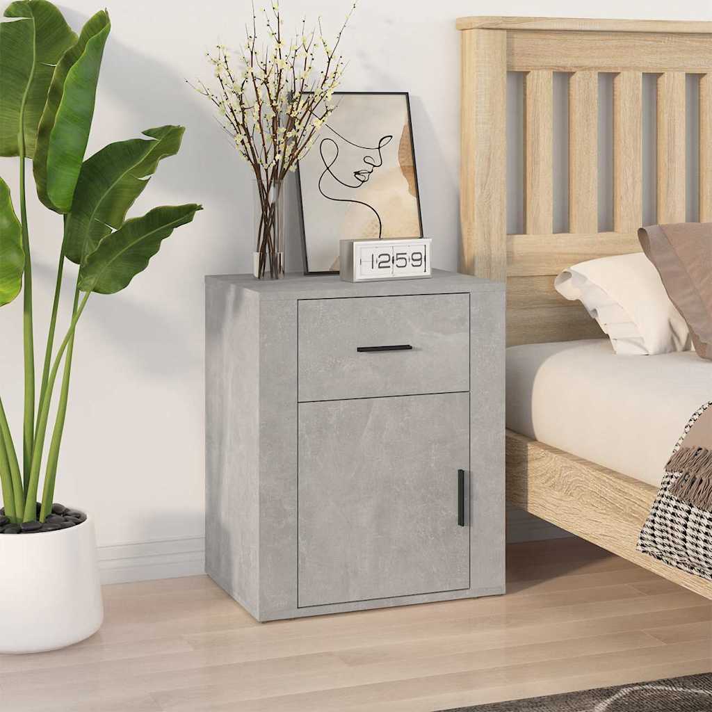 vidaXL Bedside Cabinet | Concrete Grey | Engineered wood | Small 1