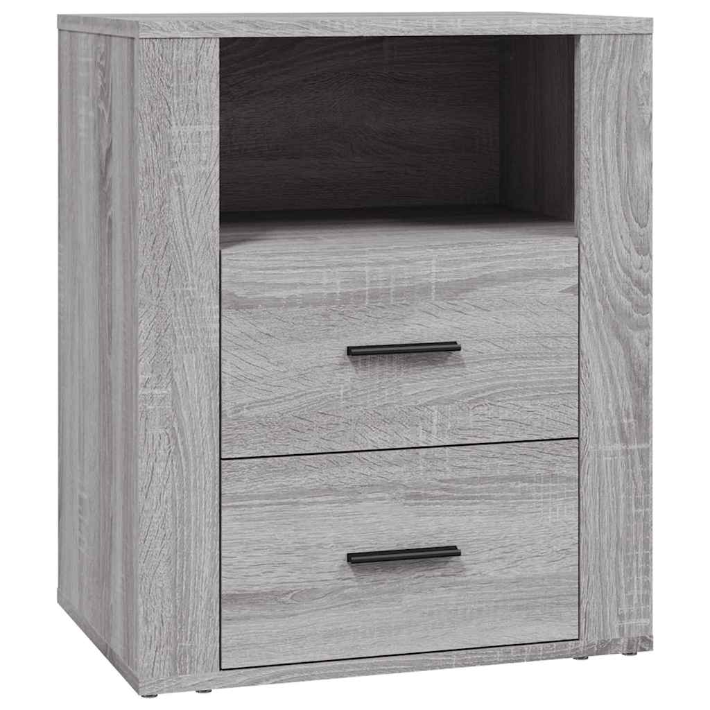 vidaXL Bedside Cabinet Grey Sonoma 50x36x60 cm Engineered Wood 2